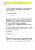 Nursing 1 & 2 Cardiovascular Test Bank Quiz 4 Questions with Answers Already Graded A