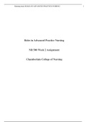 Chamberlain College of Nursing-NR 500 Week 2 Assignment: Roles in Advanced Practice Nursing-Already_Graded_A_100%_Correct