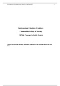 Chamberlain College of Nursing-NR 704 Week 3 Assignment: Epidemiologic Principles Worksheet (Spring 2020)-Already_Graded_A_100%_Correct