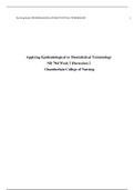 Chamberlain College of Nursing - NR 704 Week 3 Discussion 2: Applying Epidemiological or Biostatistical Terminology-Already_Verified