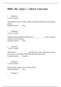 BIBL 104 Quiz -1, 2, 3, 4, 5, 6, 7, 8 (Each Multiple Versions) BIBL 104 SURVEY OF OLD AND NEW TESTAMENT, Liberty University