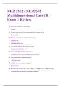 NUR 2502 / NUR2502 Multidimensional Care III Exam 1 Review | Latest, 2020 |Rasmussen College