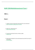 NUR 2356 / NUR2356: Multidimensional Care I / MDC 1 Exam 1 (Latest 2024 / 2025) Rasmussen