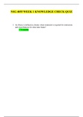 NSG4055 WEEK 1,2,3,4,5 KNOWLEDGE CHECK QUIZZES / NSG 4055 WEEK  1,2,3,4,5 KNOWLEDGE CHECK QUIZZES: GRADED A | 100% CORRECT |SOUTH UNIVERSITY