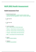 NUR 2092 / NUR2092: Health Assessment Final Exam (Latest 2020 / 2021) Rasmussen