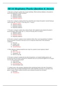 NR 341 Respiratory Practice Questions & Answers