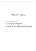 NURS 6630 Final Exam (4 Versions, 300 Q & A, 2020) / NURS 6630N Final Exam / NURS6630 Final Exam / NURS6630N Final Exam |Verified and 100% Correct Answers|