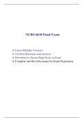 NURS 6630 Final Exam (4 Versions, 300 Q & A, 2020) / NURS 6630N Final Exam / NURS6630 Final Exam (100% Correct Answers)