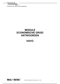 Uitwerkingen praktische economie module 7 economische groei HAVO 5