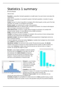 Statistics 1 summary wur