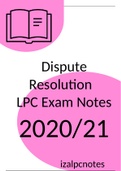 2023/24 - LPC NOTES (University of Law) - DISPUTE RESOLUTION  - DISTINCTION GRADE