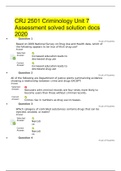  Criminology Unit 7 Assessment updated solution docs 2020 