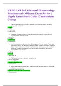 NR565 / NR 565 Advanced Pharmacology Fundamentals Midterm Exam Review|130 Q & A | Highly Rated Question Bank |Chamberlain College