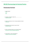 NR293 / NR 293: Pharmacology for Nursing Practice FINAL EXAM (Latest 2020 / 2021) Chamberlain College Of Nursing