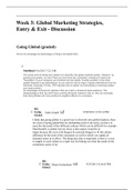 MKTG 430 Week 3 DQ 1 Global Marketing Strategies, Entry & Exit (Going Global)