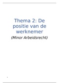 Volledige samenvatting Thema 2: De positie van de werknemer (minor arbeidsrecht)