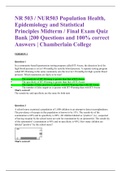 NR 503 / NR503 Population Health, Epidemiology and Statistical Principles Midterm / Final Exam Quiz Bank |200 Questions and 100% correct Answers | Chamberlain College