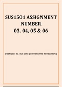 SUS1501 ASSIGNMENT 3, ASSIGNMENT 4, ASSIGNMENT 5 & ASSIGNMENT 6 2022