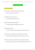 Chamberlain College of Nursing : NR565 Week 1 Quiz / NR 565 Week 1 Quiz : Advanced Pharmacology Fundamentals (LATEST, 2020) 