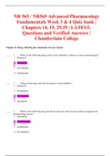 NR 565 / NR565 Advanced Pharmacology Fundamentals Week 3 & 4 Quiz bank | Chapters 14, 15, 29,35 | LATEST, Questions and Verified Answers | Chamberlain College