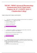 NR 565 / NR565 Advanced Pharmacology Fundamentals Week 1 / Week 2/ Week 3 / Week 4 / Week 5 / Week 6 / Week 7 & 8 Quiz Banks | LATEST, Q & A | Chamberlain College