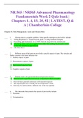 NR 565 / NR565 Advanced Pharmacology Fundamentals Week 2 Quiz bank | Chapters 1, 4, 13, 25, 52 | LATEST, Q & A | Chamberlain College
