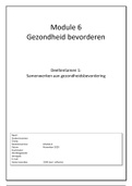 Samenwerken aan gezondheidsbevordering deeltentamen 1 module 6 Hanze Hogeschool Cijfer 9