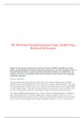 NR 506 Week 8 Graded Discussion Topic: Global Policy Reform (Fall Session)