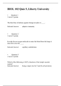 BIOL 102 QUIZ 5, (Latest 5 Versions), Principles of Human Biology – BIOL 102