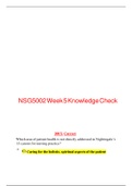 NSG 5002 WEEK 5 KNOWLEDGE CHECK WITH ANSWERS