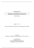 Summary Analysis in Qualitative Research (Hennie Boeije)