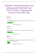 NURS6541 / NURS 6541 Primary Care Adolescent and Child Final Exam | Week 11| Grade A | Questions and Answers | Latest, 2020 / 2021