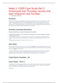 NR 601 Week 2 COPD Case Study Part 2 (Initial post, faculty, peer responses)LATEST UPDATE