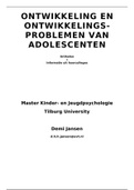 ONTWIKKELING EN ONTWIKKELINGSPROBLEMEN VAN ADOLESCENTEN - Samenvatting