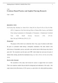 C361 Evidence Based Practice and Applied Nursing Research  Task 1 -XAP1     Quantitative Article Eun Kyung Jang, Hyejung Lee, Keum Sik Jo, Sung Mi Lee, Hyun Jin Seo, & Eun Joo Huh. (2019). Comparison of the Pain-relieving Effects of Human Milk, Sucrose, a