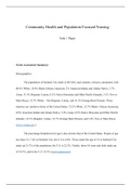 Community Health and Population Focused Nursing Task 1 Paper   Needs Assessment Summary: Demographics: 	The population of Sentinel City totals to 663,862; and contains a diverse community with 80.6% White, 10.4% Black/African American, 2% American Indian 