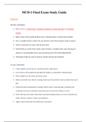 NUR2356 / NUR 2356: Multidimensional Care I / MDC 1 Final Exam Study Guide (Fall 2020/2021) Rasmussen College