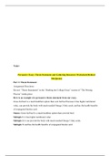 PHI 105 Topic 3 Assignment: Persuasive Essay: Thesis Statement And Gathering Resources Worksheet