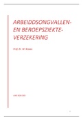 arbeidsongevallen en beroepsziekteverzekering - extra tekst met inhoudstafel en mooie layout 2020-2021