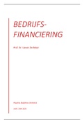 Bedrijfsfinanciering samenvatting 2019-2020