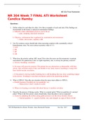 NR 304 Week 7 FINAL ATI Worksheet Candice Hamby