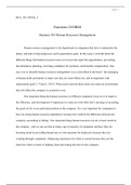 BUS_303_WEEK_5  Functions Of HRM Business 303 Human Resources Management   Human resource management is the department in companies that have to administer the duties, and task to help employees reach organization goals. In this essay I will talk about th