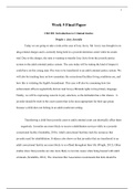 Week 5 Final Paper CRJ 201: Introduction to Criminal Justice People v. Joey Juvenile Today we are going to take a look at the case of Joey Juvey. Mr. Juvey was brought in on drug-related charges and is currently being held in a juvenile detention center w