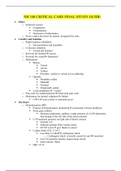 NR 340 CRITICAL CARE FINAL STUDY GUIDE (UPDATE)