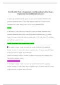 MATH 225N Week 6 Assignment: Confidence Interval for Mean – Population Standard Deviation Known