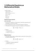  1.3 Differential equations as Mathematical models