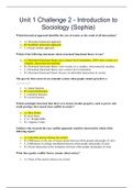 Unit 1 Challenge 2 - Introduction to Sociology (Sophia) 