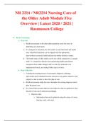 NUR 2214 / NUR2214 Nursing Care of the Older Adult Module Five Overview | Latest 2020 / 2021 | Rasmussen College