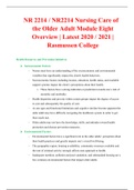 NUR 2214 / NUR2214 Nursing Care of the Older Adult Module Eight Overview | Latest 2020 / 2021 | Rasmussen College