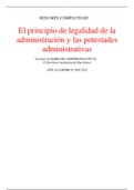 El principio de legalidad de la administración y las potestades administrativas